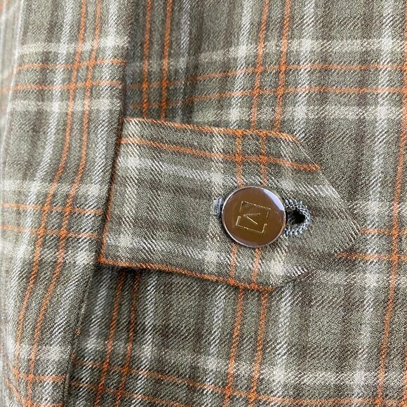 Men’s Sergio Valentino 2 PC Suit  Size  Wool Beige Green Brown Plaid Jacket/Vest - Picture 15 of 15